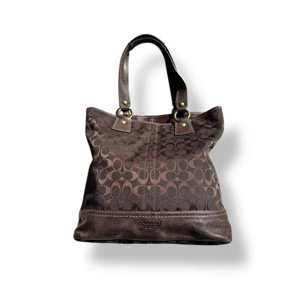 Vtg Coach Legacy Gigi Signature Turnlock Chocolate Brown Tote Bag Purse RARE Y2K - Picture 2 of 7